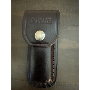 Schrade Leather Snap Flap Sheath Brown folding Knife Tool Case Pouch Belt Loop